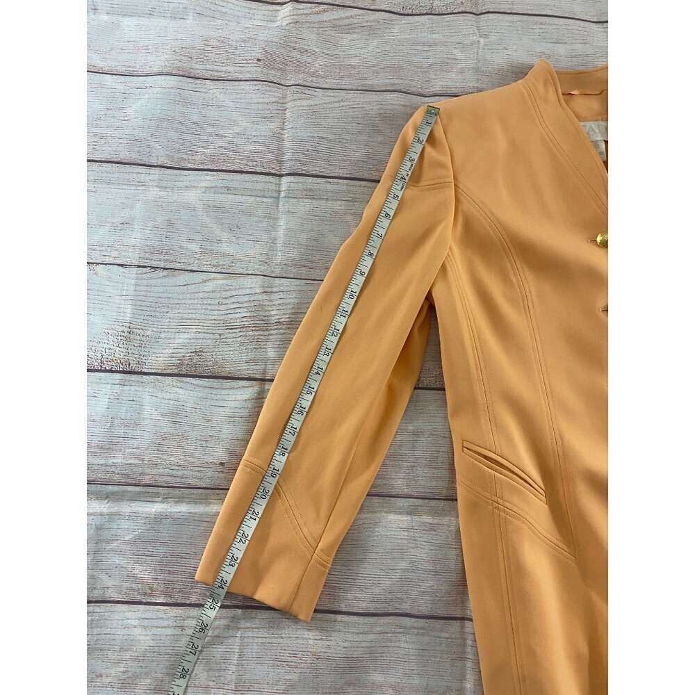 Vintage Escada By Margaretha Ley Orange Creamsicle Button Front Wool Coat - 38 - Picture 7 of 14